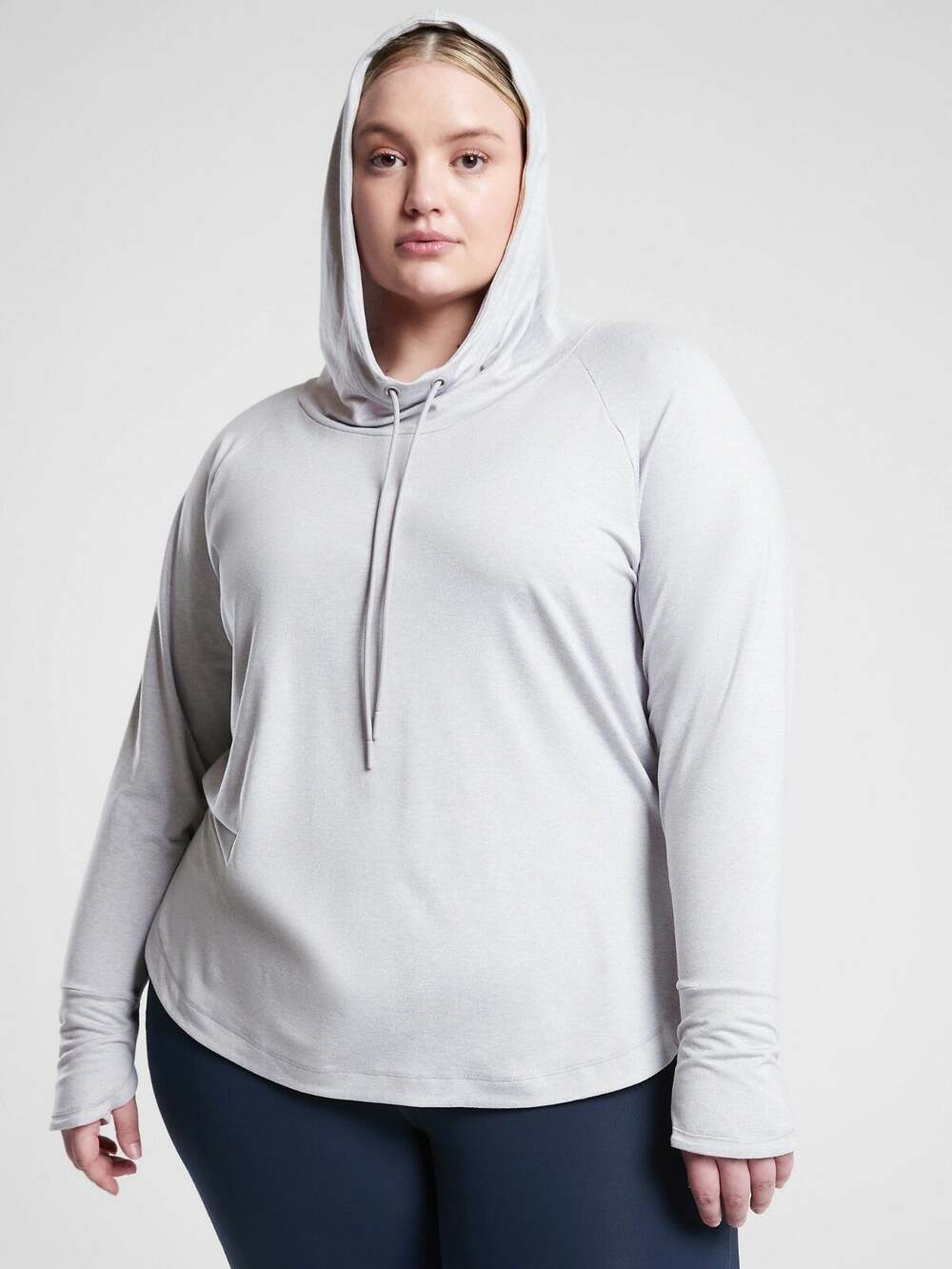 NWT Athleta Uptempo Hoodie Sweatshirt, Norwegian Grey SIZE XL #382882 W0106